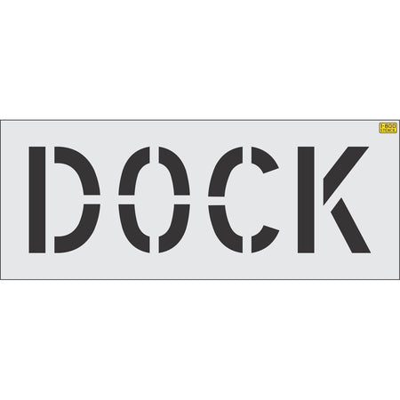 12" DOCK Stencil - High-quality stencil for pavement marking, durable and reusable