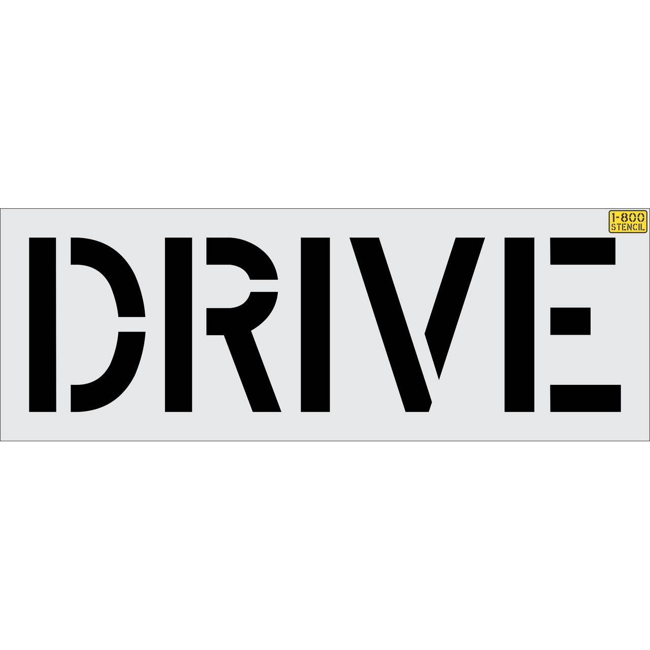 18 inch DRIVE stencil for drive-thru and parking lot directional pavement striping applications