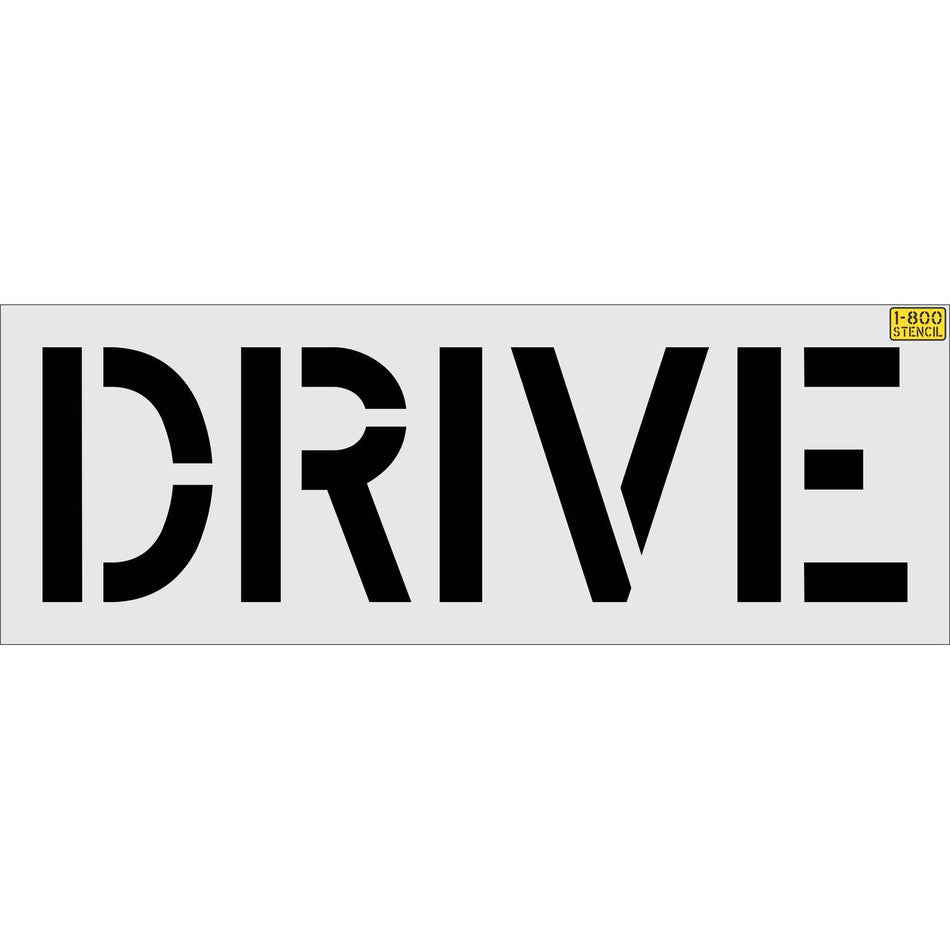 18 inch DRIVE stencil for drive-thru and parking lot directional pavement striping applications