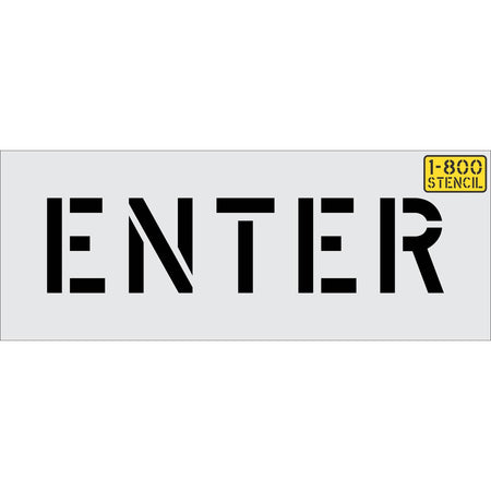 12 inch ENTER stencil for small-format parking lot and roadway directional pavement striping applications