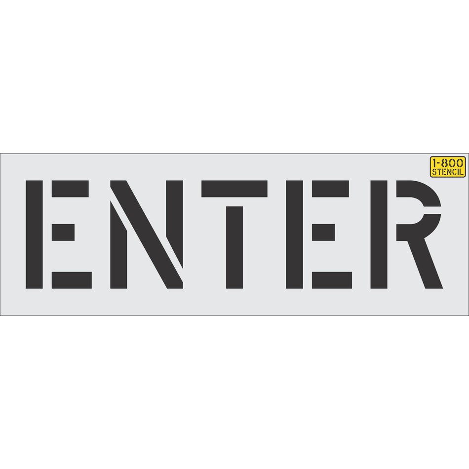 12 inch ENTER stencil for small-format parking lot and roadway directional pavement striping applications