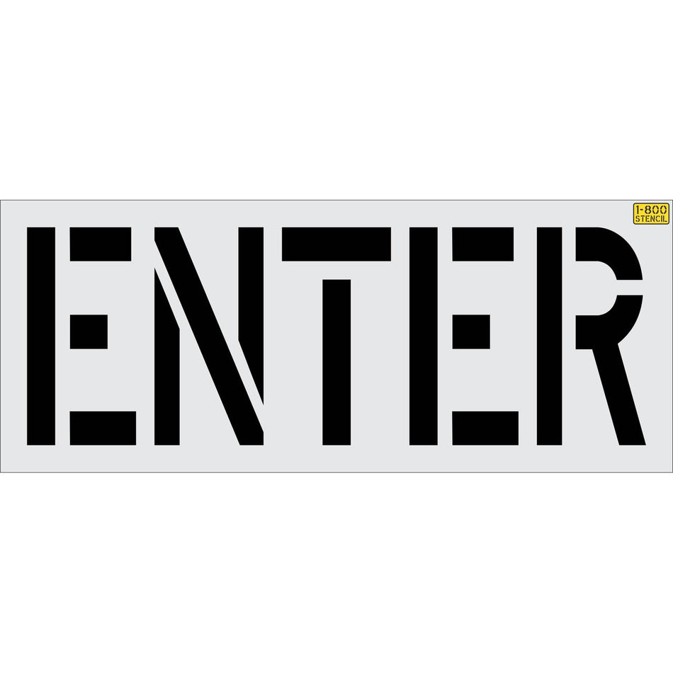 24 inch ENTER stencil for parking lot and roadway directional pavement striping applications