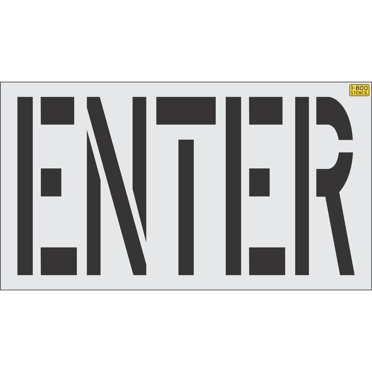 36 inch ENTER stencil for roadway and parking lot directional pavement marking applications