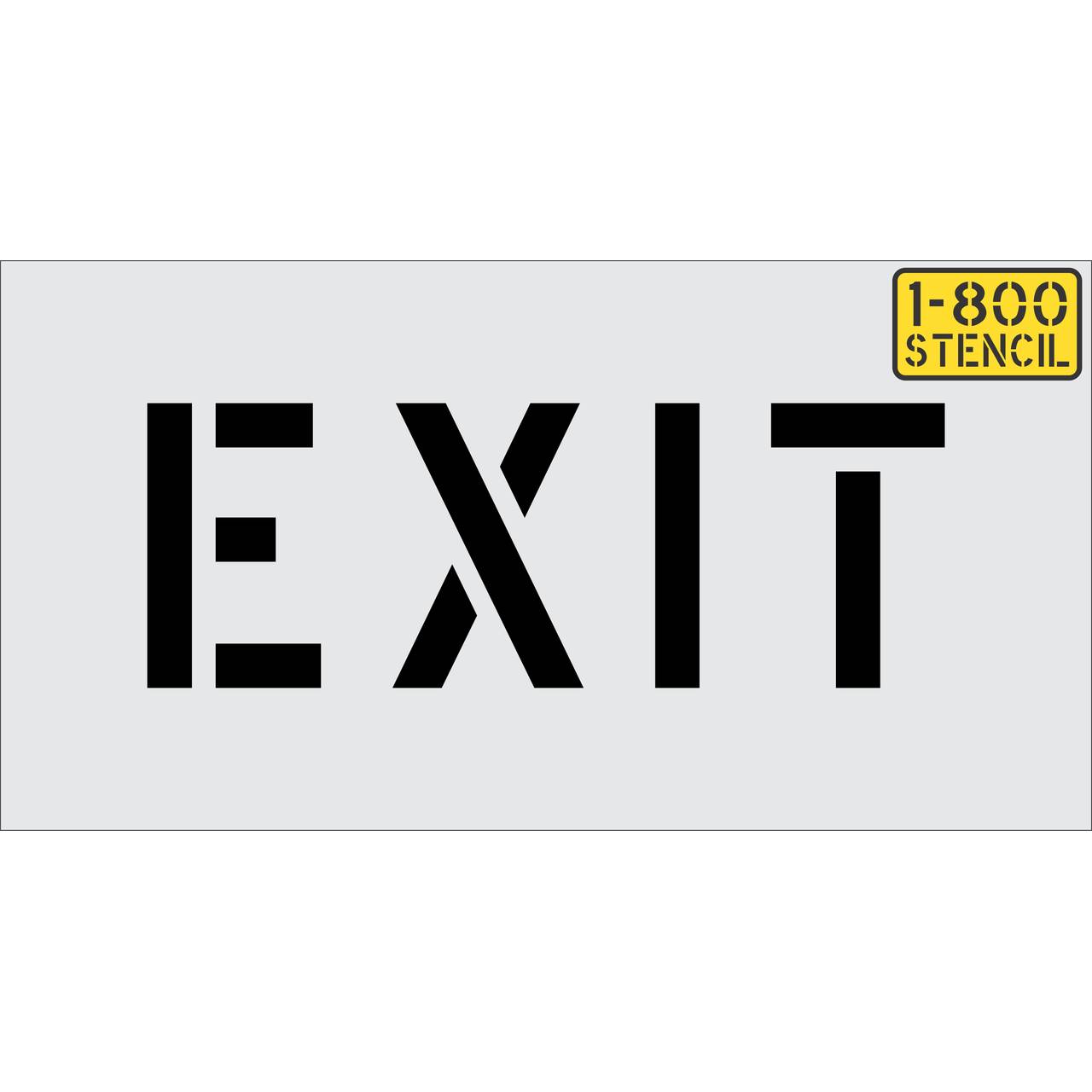 6 inch EXIT stencil for small-format parking lot and roadway directional pavement striping applications