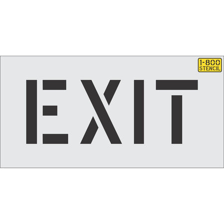 8 inch EXIT pavement marking stencil for parking lot and commercial traffic direction striping applications