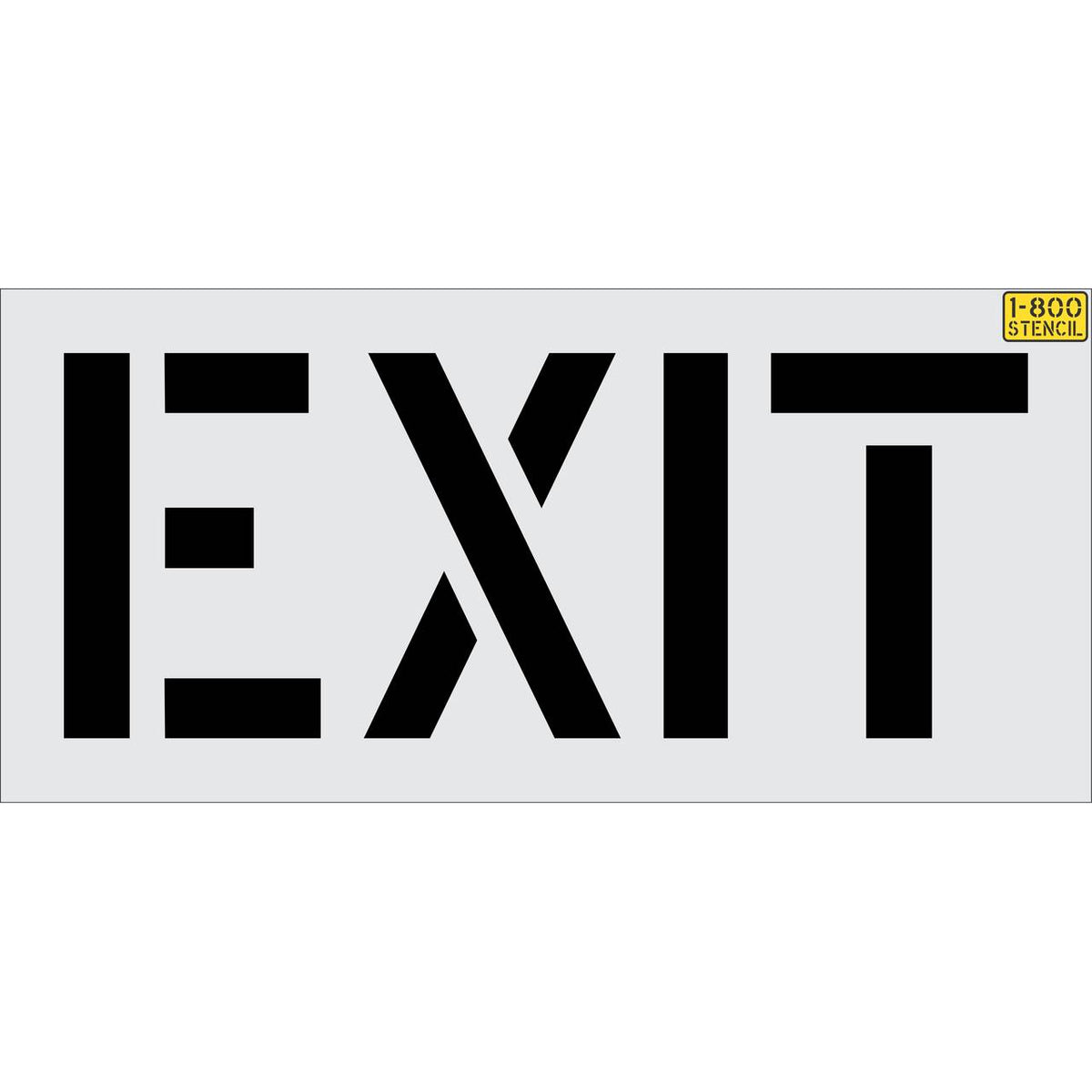 18 inch EXIT stencil for parking lot and roadway directional pavement striping applications