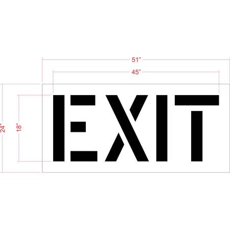 18 inch EXIT stencil for parking lot and roadway directional pavement striping applications