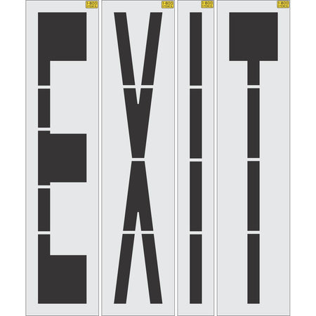 96 inch EXIT stencil for roadway, parking lot, and warehouse pavement marking applications
