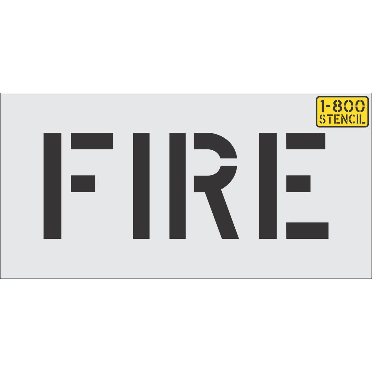 8 inch FIRE pavement marking stencil for parking lot and commercial safety striping applications