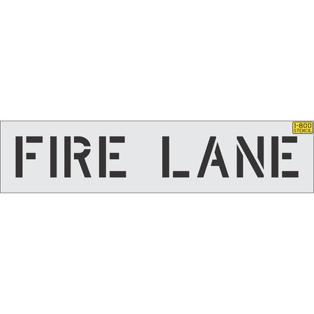 8 inch FIRE LANE pavement marking stencil for parking lot and commercial fire lane striping applications