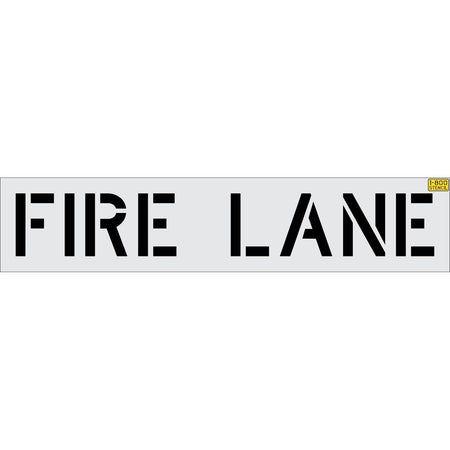 12 inch FIRE LANE stencil for parking lot and municipal pavement marking applications
