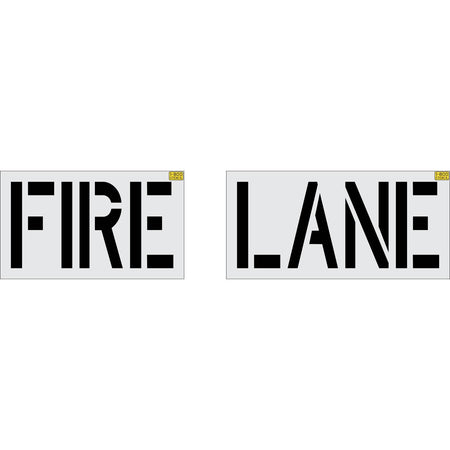 24 inch FIRE LANE pavement marking stencil for parking lot and commercial fire lane striping applications