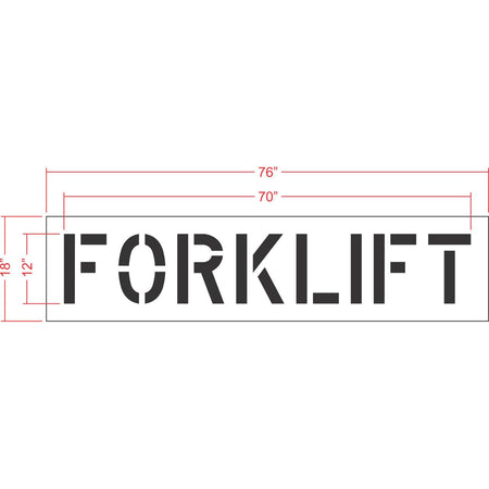 12 inch FORKLIFT stencil for warehouse and industrial floor marking applications
