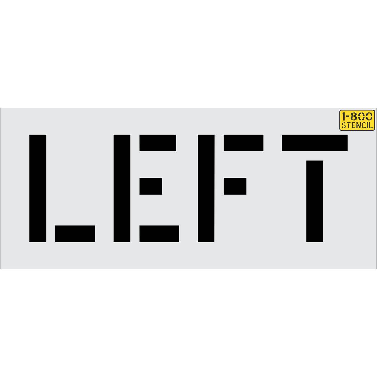 12 inch LEFT stencil for directional parking lot and roadway pavement striping applications