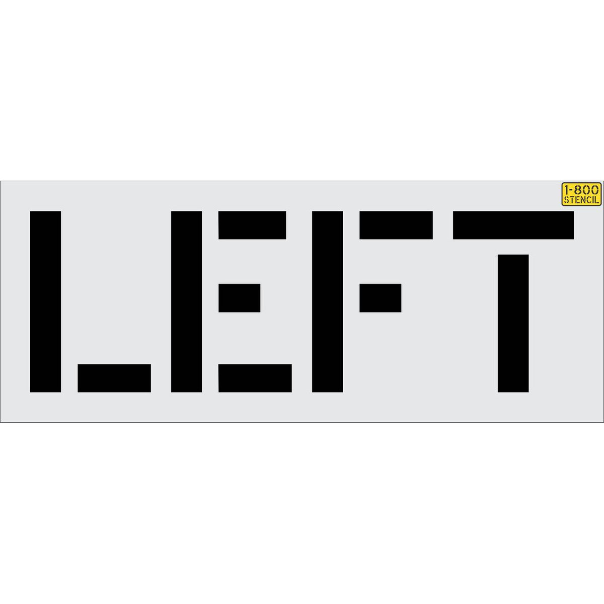 18 inch LEFT stencil for directional parking lot and roadway pavement striping applications