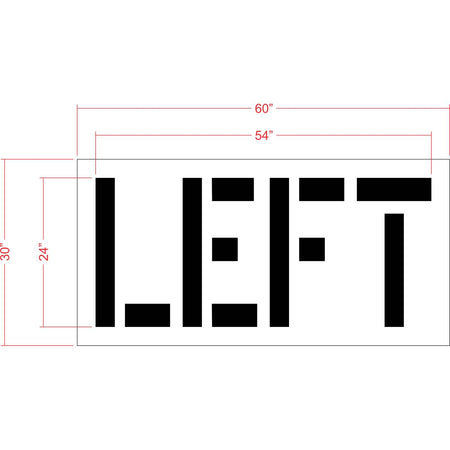 24 inch LEFT stencil for directional parking lot and roadway pavement striping applications