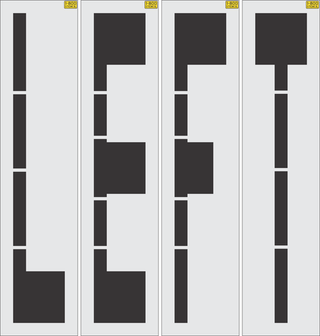 96 inch LEFT stencil for large-format roadway and parking lot directional pavement striping