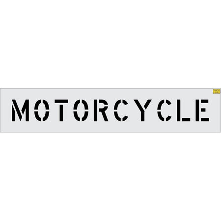 6 inch MOTORCYCLE stencil for small-format motorcycle parking and pavement striping applications