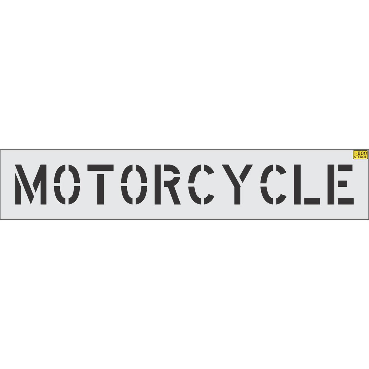 8 inch MOTORCYCLE pavement marking stencil for designated motorcycle parking space striping applications