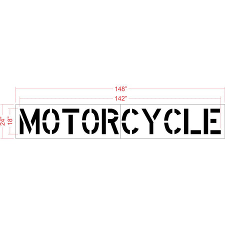 18 inch MOTORCYCLE pavement marking stencil for designated motorcycle parking space striping applications