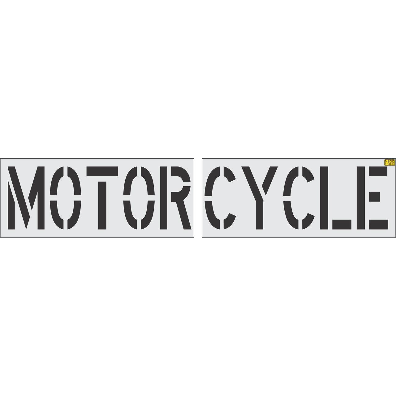 24 inch MOTORCYCLE pavement marking stencil for designated motorcycle parking space striping applications
