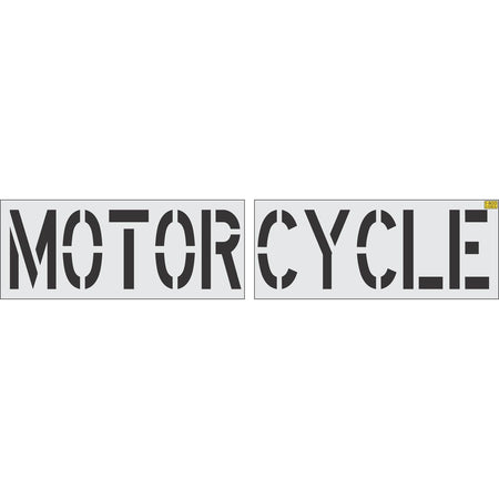 24 inch MOTORCYCLE pavement marking stencil for designated motorcycle parking space striping applications
