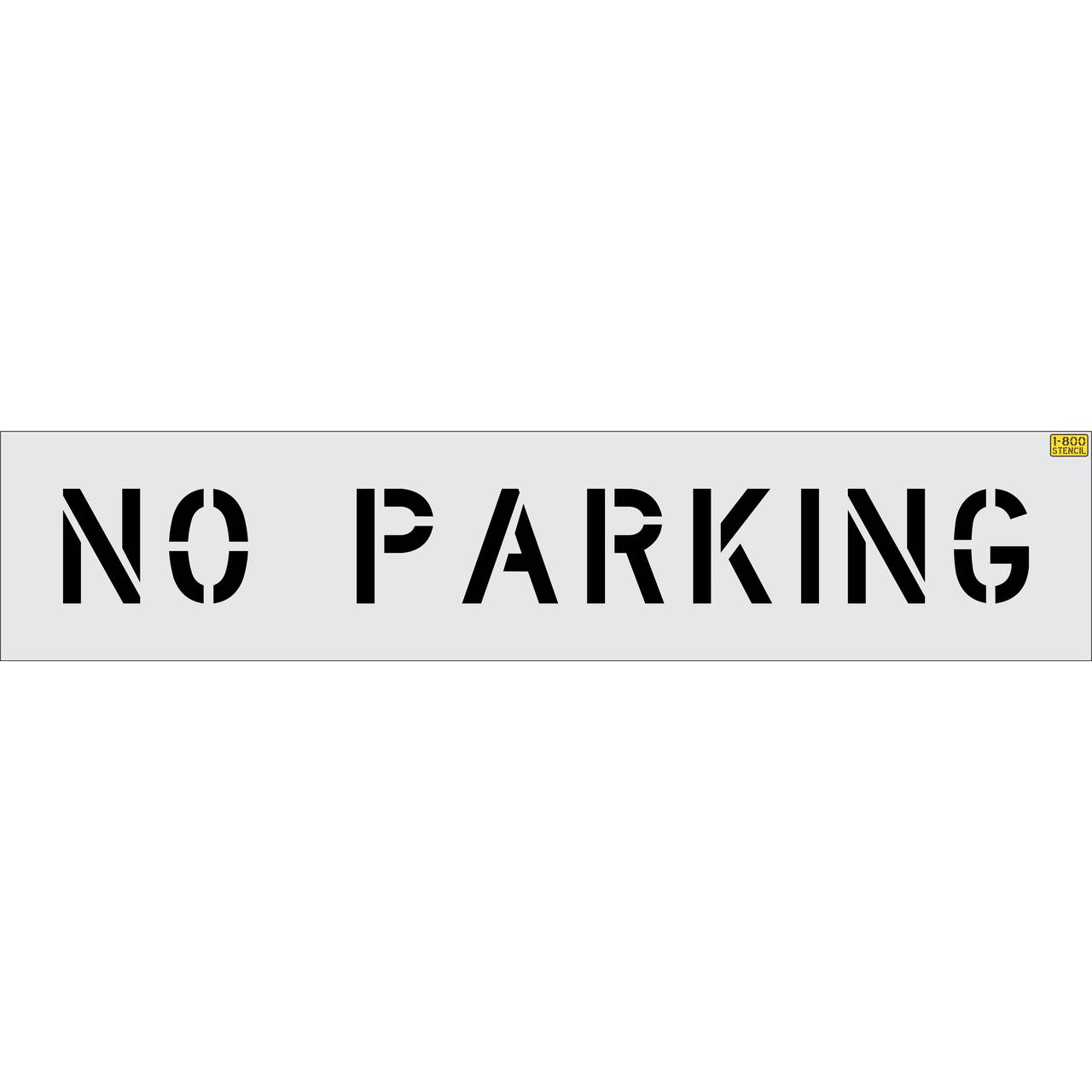 6 inch NO PARKING stencil for curb, parking lot, and municipal pavement marking applications