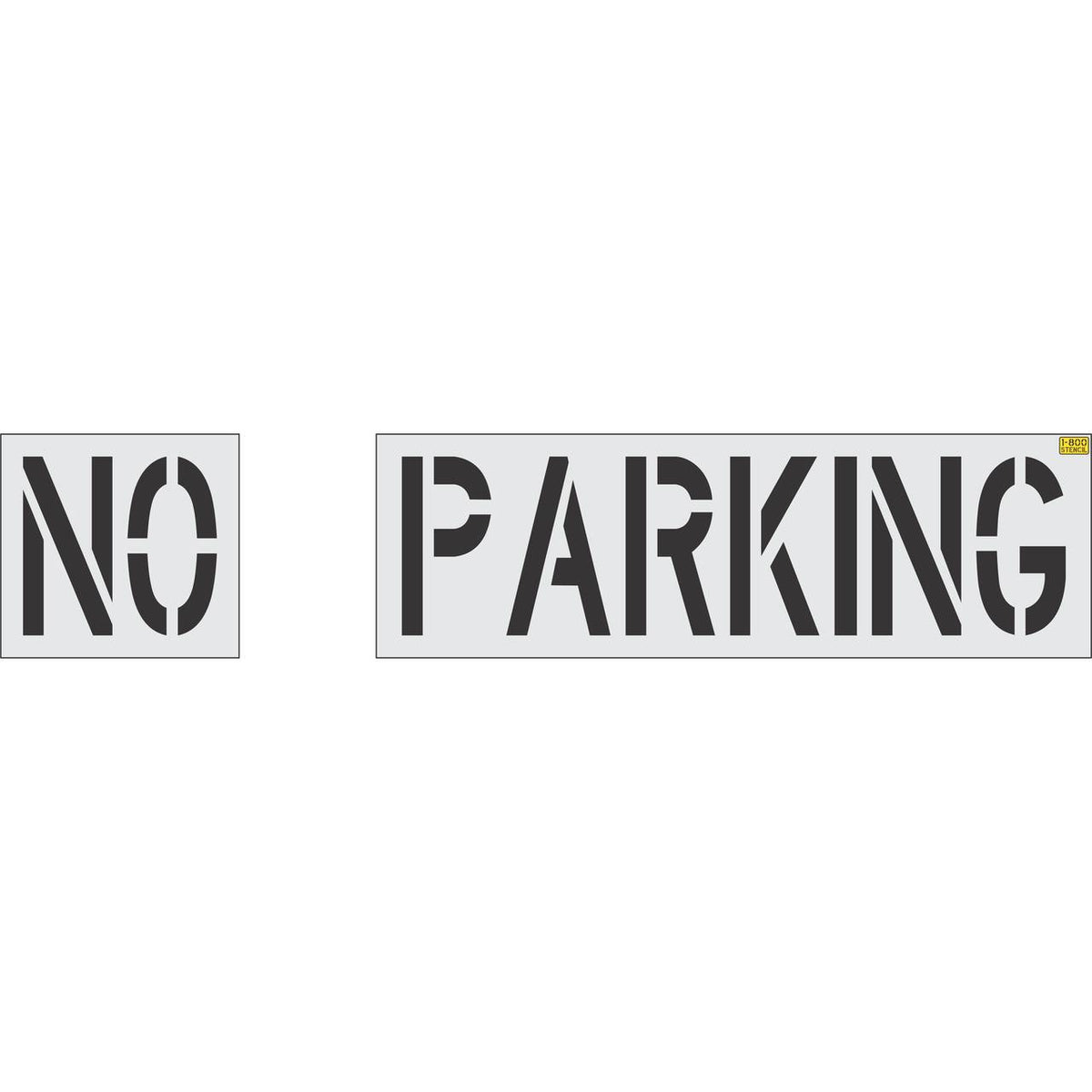 24 inch NO PARKING stencil for parking lot, curb, and municipal pavement marking applications