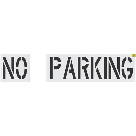 24 inch NO PARKING stencil for parking lot, curb, and municipal pavement marking applications