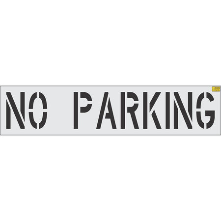 18 inch NO PARKING narrow pavement marking stencil for parking lot and commercial traffic control striping applications