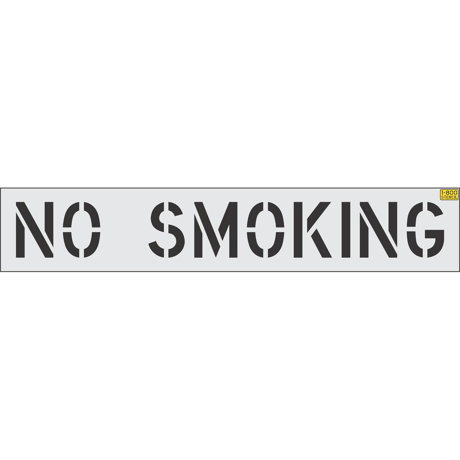 12 inch NO SMOKING stencil for warehouse and commercial pavement marking applications