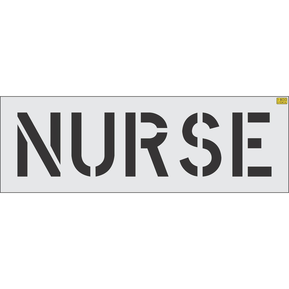12 inch NURSE pavement marking stencil for hospital and healthcare facility parking lot striping applications
