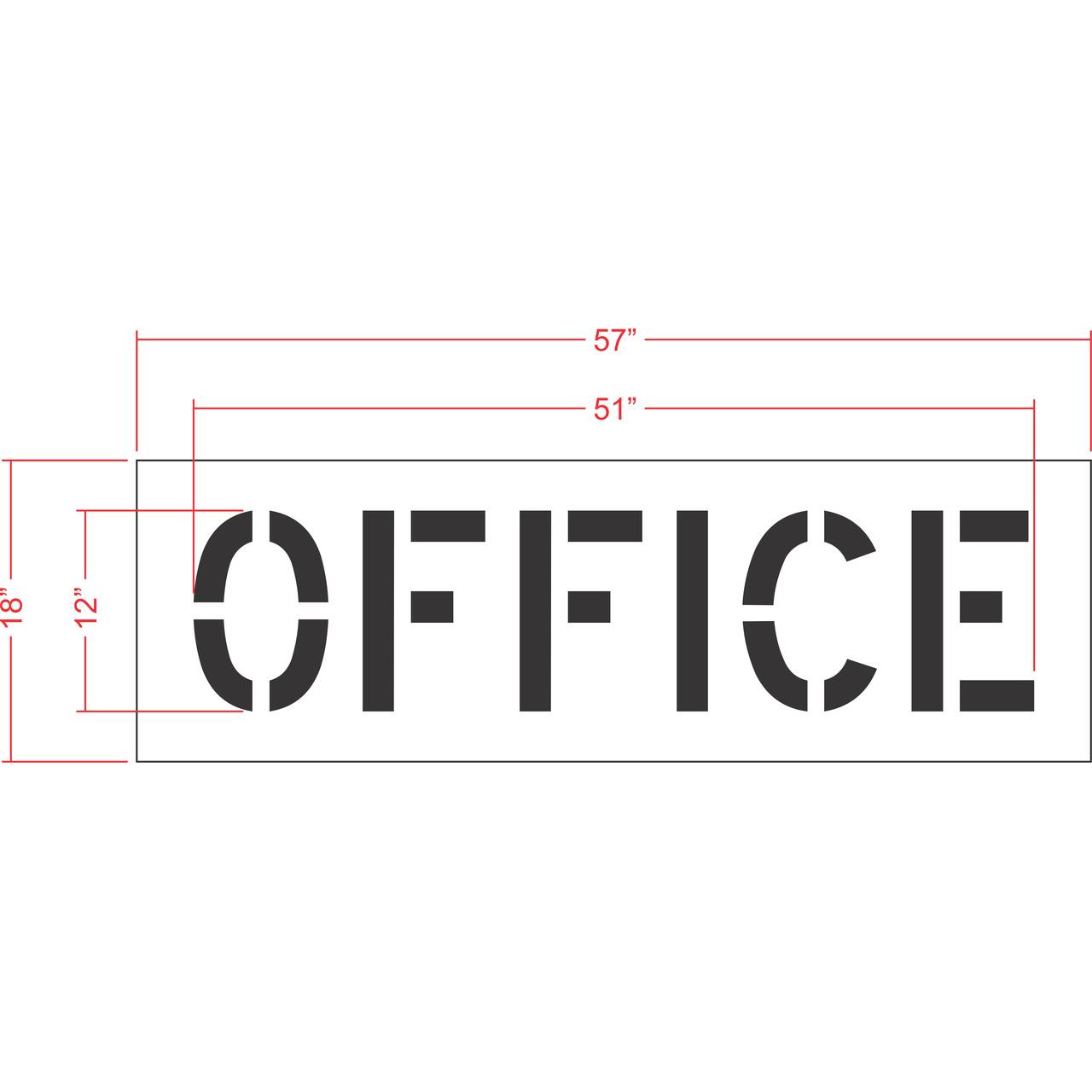 8 inch OFFICE pavement marking stencil for parking lot and commercial property striping applications
