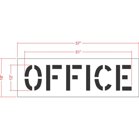 8 inch OFFICE pavement marking stencil for parking lot and commercial property striping applications