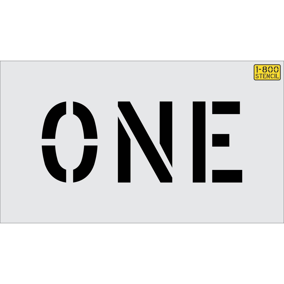 6 inch ONE stencil for small-format roadway and parking lot directional pavement striping applications