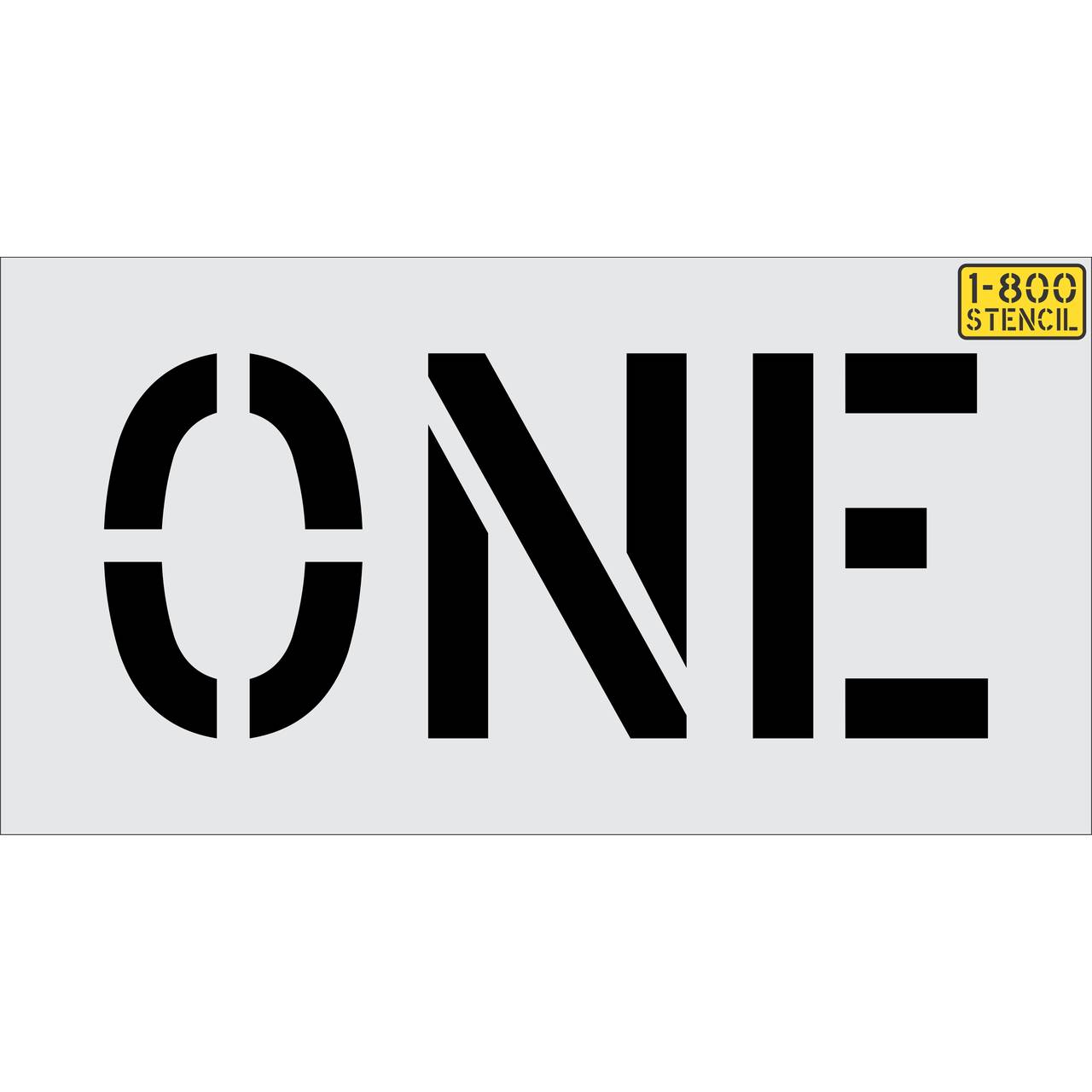 12 inch ONE stencil for directional roadway and parking lot pavement striping applications