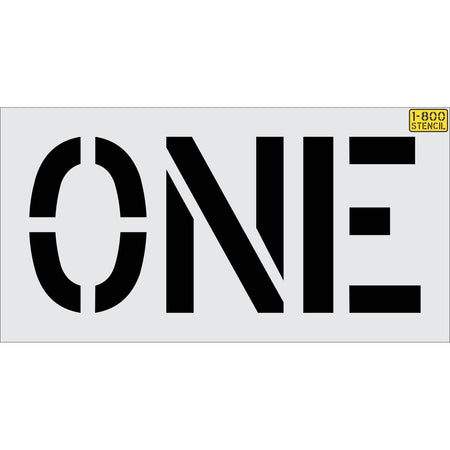 18 inch ONE stencil for directional roadway and parking lot pavement striping applications