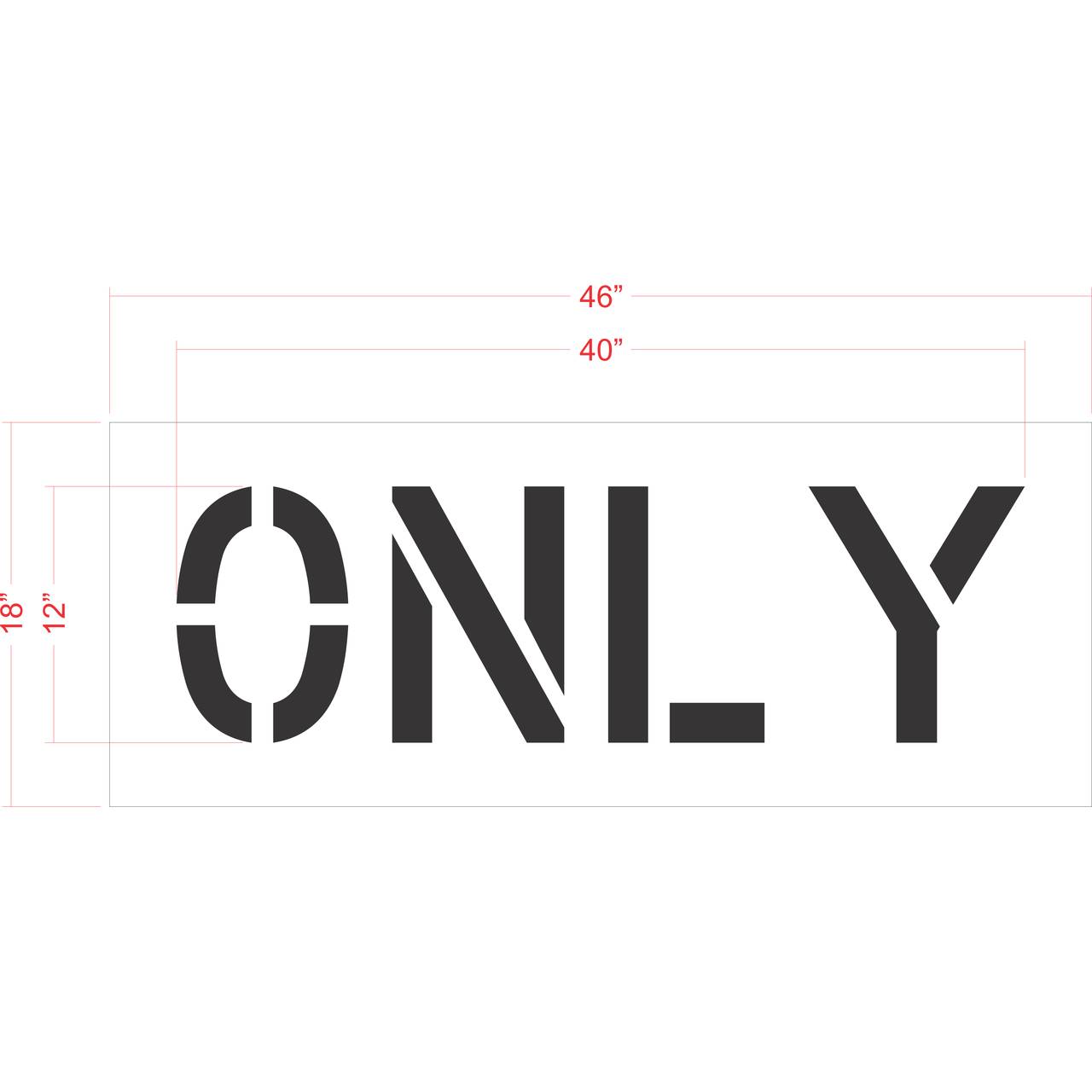 12 inch ONLY stencil for directional roadway and parking lot pavement striping applications