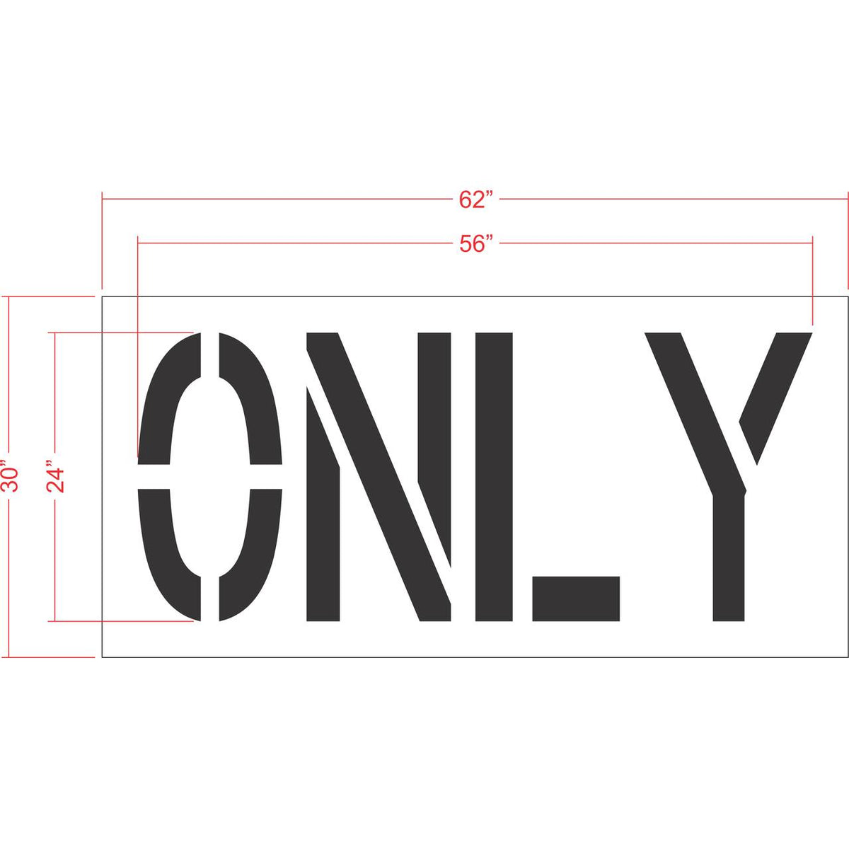 24 inch ONLY stencil for directional roadway and parking lot pavement striping applications