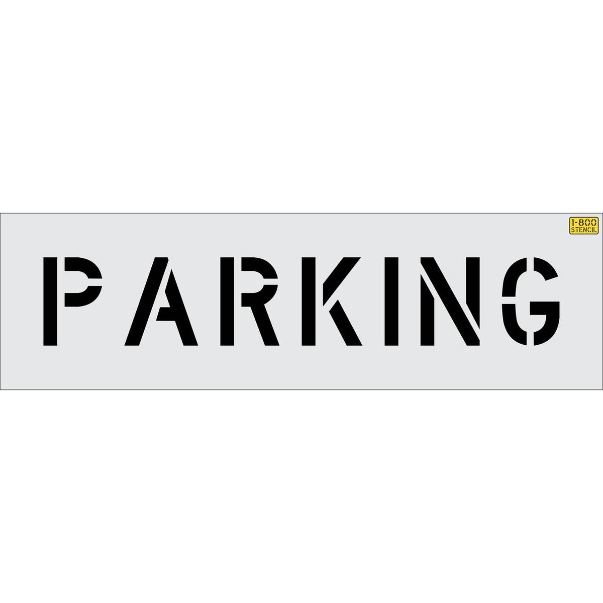 6 inch PARKING stencil for small-format parking lot and curb pavement striping applications