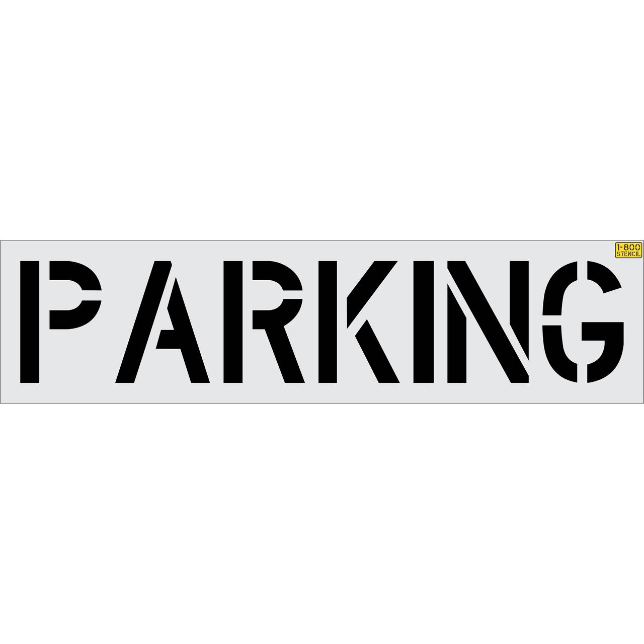 18" PARKING Stencil - High-quality stencil for pavement marking, durable and reusable