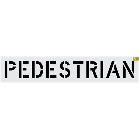 12 inch PEDESTRIAN stencil for crosswalk, roadway, and parking lot pavement safety striping applications