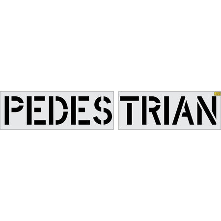 18 inch PEDESTRIAN pavement marking stencil for crosswalk and roadway safety striping applications