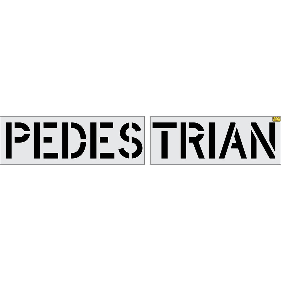 18 inch PEDESTRIAN pavement marking stencil for crosswalk and roadway safety striping applications