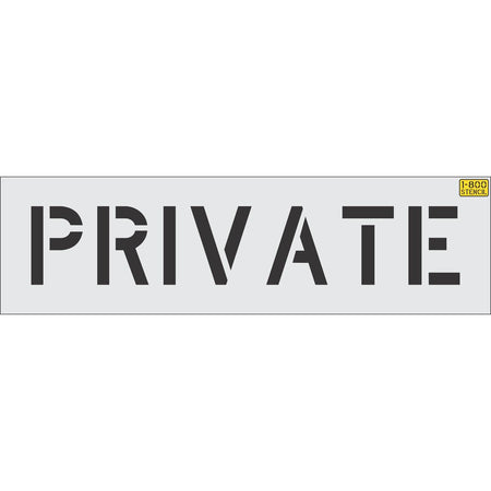 8 inch PRIVATE pavement marking stencil for parking lot and commercial property striping applications