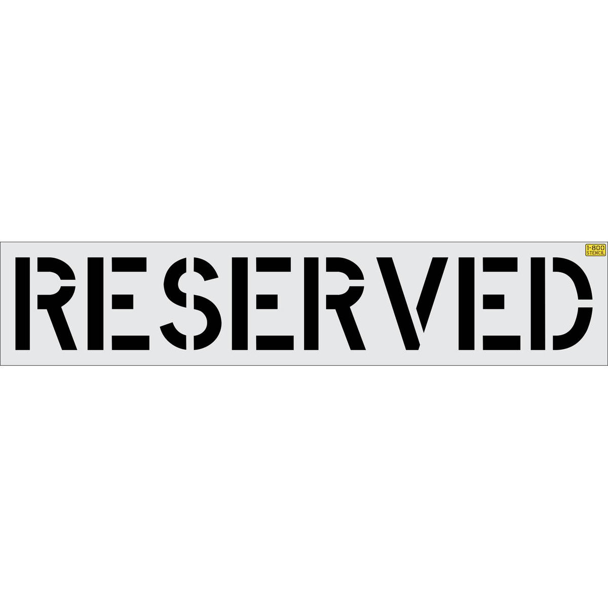 18 inch RESERVED stencil for parking lot and commercial pavement marking applications