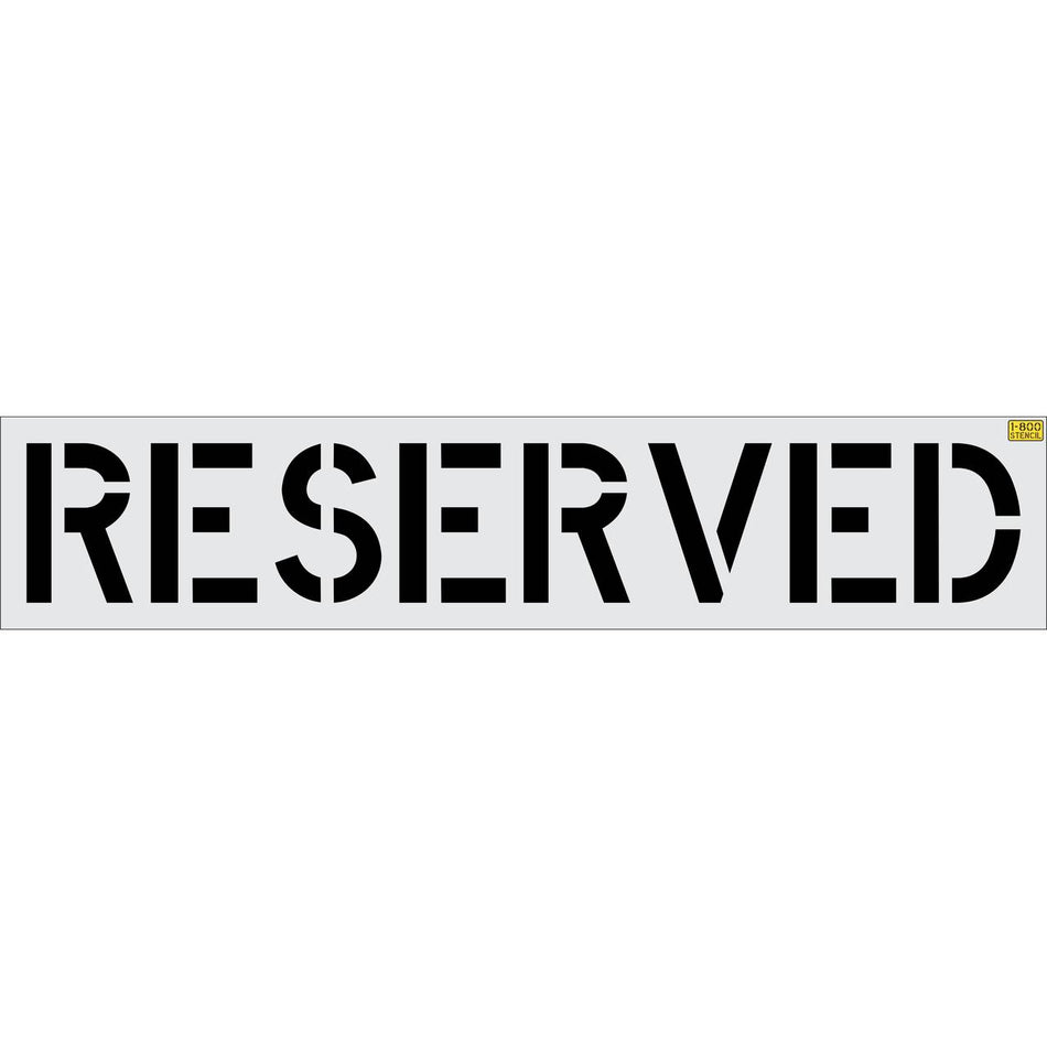 18 inch RESERVED stencil for parking lot and commercial pavement marking applications