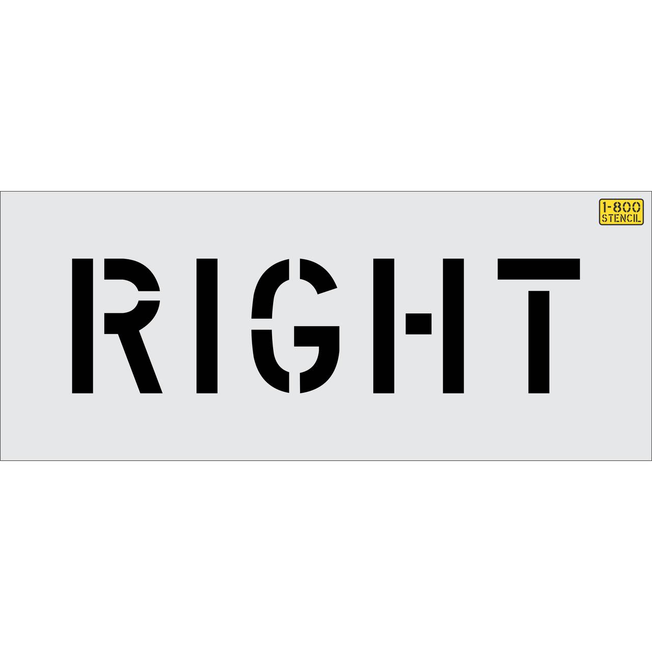 6" RIGHT Stencil - High-quality stencil for pavement marking, durable and reusable