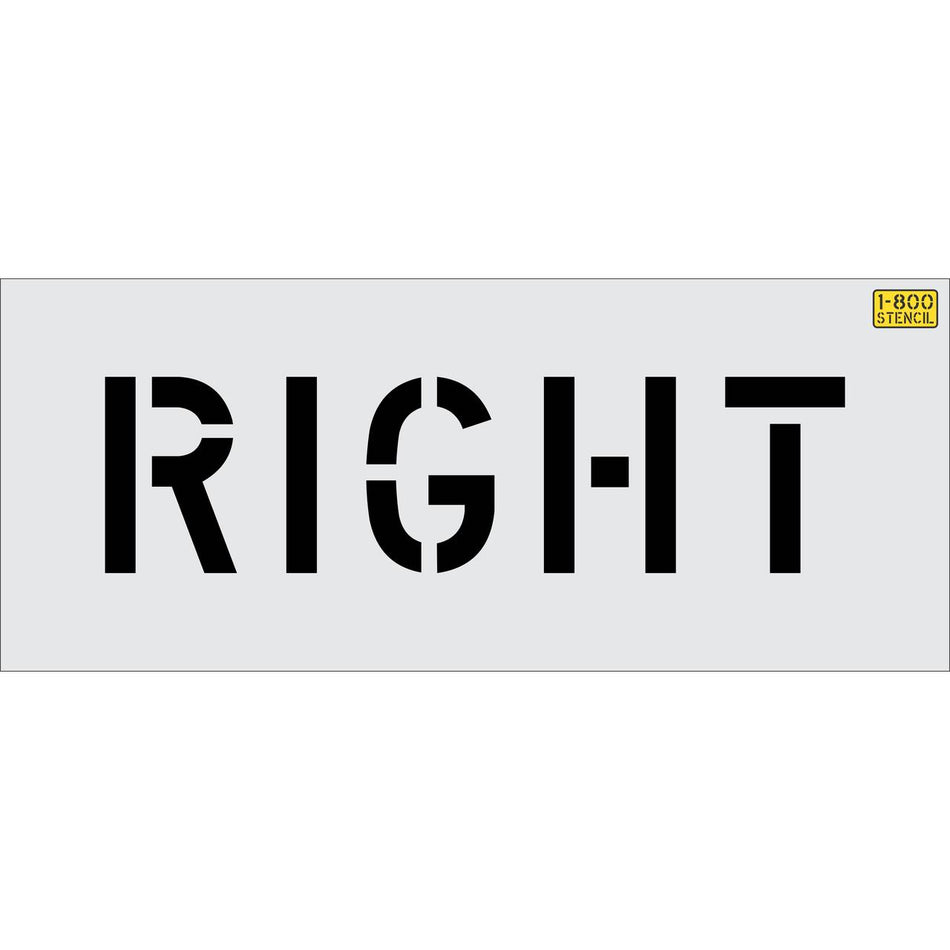 6" RIGHT Stencil - High-quality stencil for pavement marking, durable and reusable
