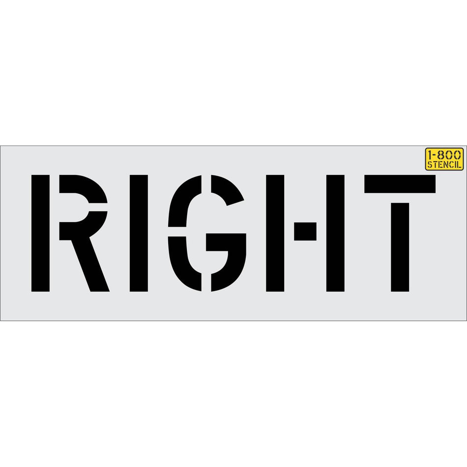 12 inch RIGHT stencil for directional parking lot and roadway pavement striping